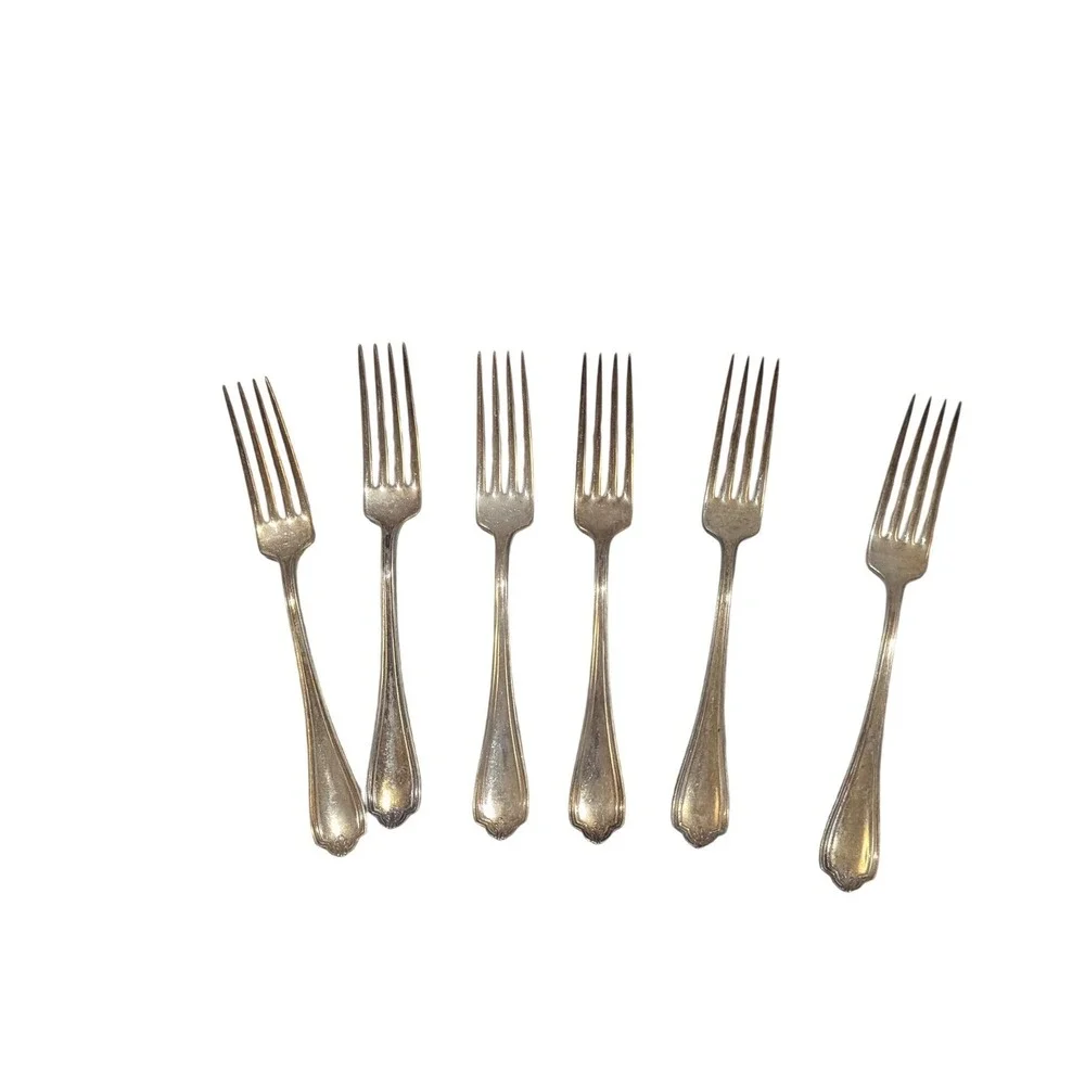 Rogers & Bro‎ A1 XII Gold Tone Silver Plated Dinner Forks Set of 6 Vintage